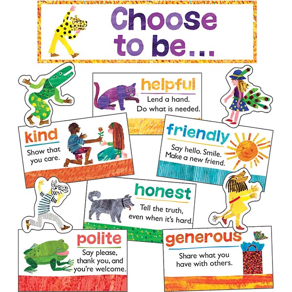 Carson Dellosa World of Eric Carle™ Positive Character Traits Mini Bulletin Board Set, 15/Pack (110460)