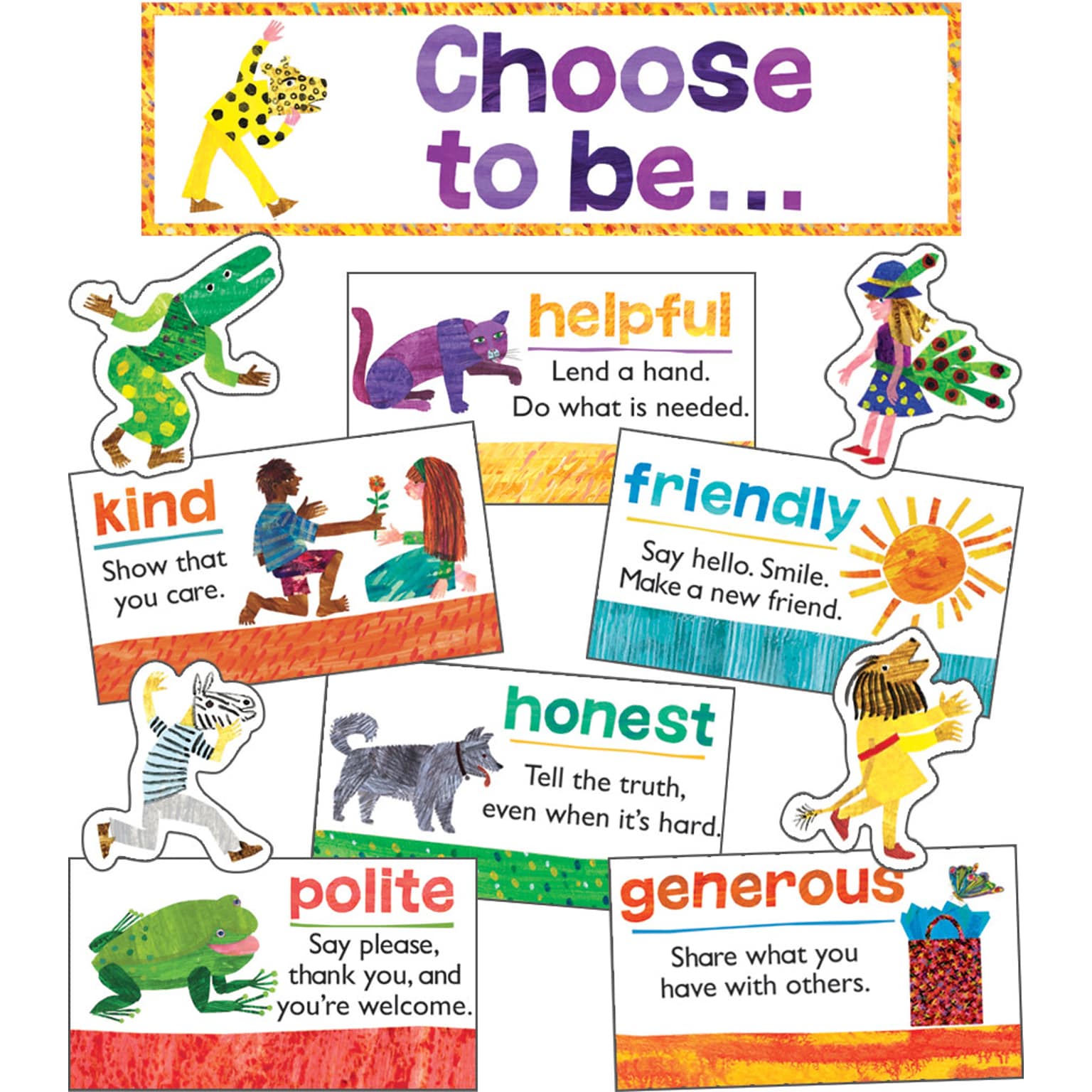 Carson Dellosa World of Eric Carle™ Positive Character Traits Mini Bulletin Board Set, 15/Pack (110460)