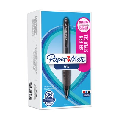 Paper Mate Gel Pen, Medium Point, Assorted Ink, 36/Pack (2082959)