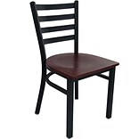 Advantage Ladder Back Restaurant Chair - Mahogany Wood Seat (RCLB-BFMW-2)