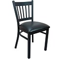 Advantage Vertical Slat Back Restaurant Chair - Black Padded (RCVB-BFBV-2)