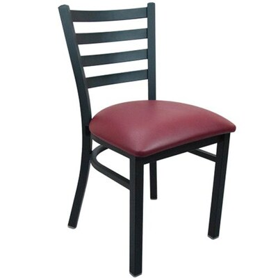 Advantage Ladder Back Restaurant Chair - Burgundy Padded (RCLB-BFRV-2)