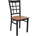 Advantage Window Pane Back Restaurant Chair - Cherry Wood Seat (RCWPB-BFCW-2)