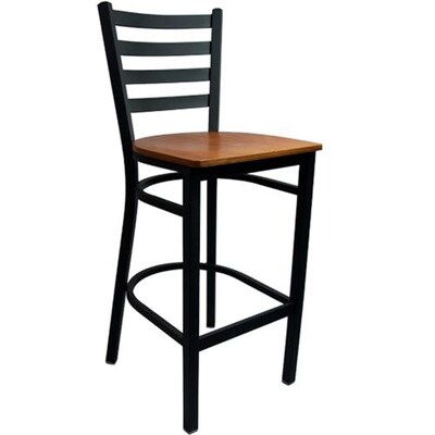 Advantage Cherry Wood Ladder Back Bar Stool [BSLB-BFCW-28]