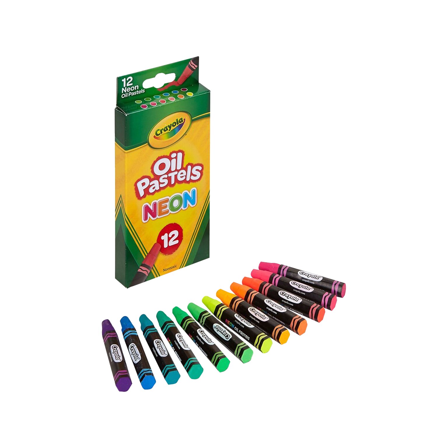 Crayola Neon Oil Pastels Crayons, 12/Box (52-4613)