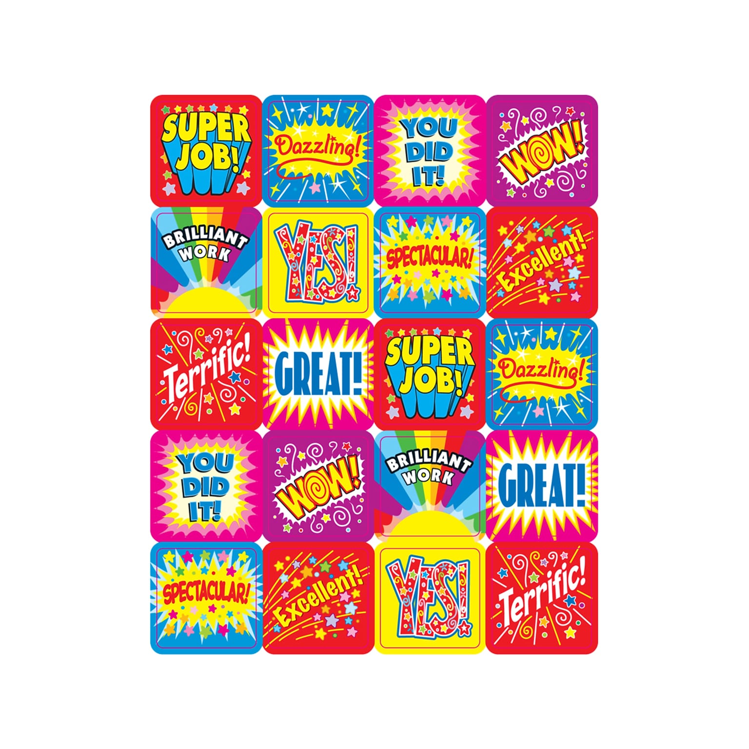 Carson-Dellosa Positive Words Stickers, Multi Colors, 120/Pack (0625)