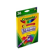 Crayola Erasable Colored Pencils, Assorted Colors, 36/Pack (68-1036)