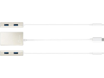 j5create 4-Port USB 3.0 Hub, Silver (JCH343US)