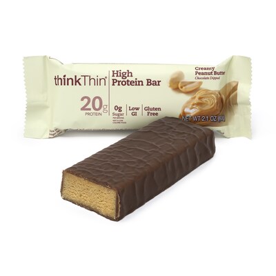 thinkThin Gluten Free Creamy Peanut Butter Protein Bar, 10 Bars/Box (307-00113)