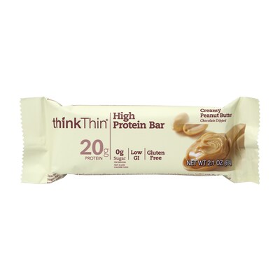 thinkThin Gluten Free Creamy Peanut Butter Protein Bar, 10 Bars/Box (307-00113)