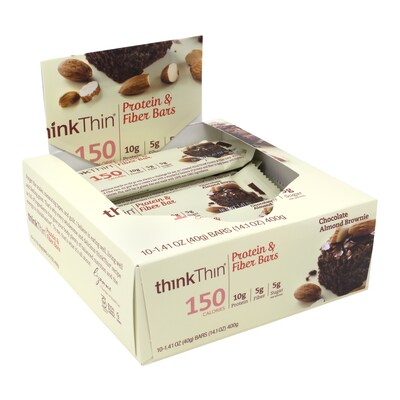 thinkThin Gluten Free Almond Brownie Protein Bar, 10 Bars/Box (307-00117)