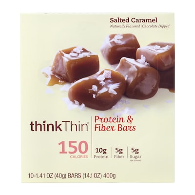 thinkThin Gluten Free Salted Caramel Protein Bar, 10 Bars/Box (307-00112)