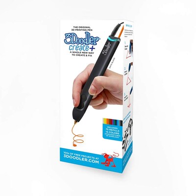 3Doodler Create+ Essential 3D Printing Pen Set, Onyx Black (8CPSBKUS3E)