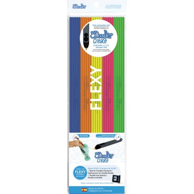 3Doodler Create FLEXY Plastic Pack, Super Fruits, 25/Pack (FLX-MIX3)