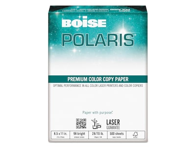 Boise POLARIS 8.5 x 11 Color Copy Paper, 28 Lbs., 98 Brightness, 500/Ream (BCP-2811)