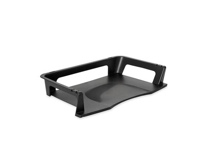 Rubbermaid Regeneration Stackable Side Loading Letter Tray, Letter Size, Black Plastic (86027)