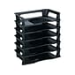 Rubbermaid Regeneration Stackable Side Loading Letter Trays, Letter Size, Black Plastic, 6/Pack (86028)