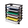 Rubbermaid Regeneration Stackable Side Loading Letter Trays, Letter Size, Black Plastic, 6/Pack (860