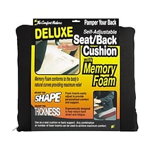 ComfortMakers Deluxe Memory Foam Chair Cushion, Black (91061)