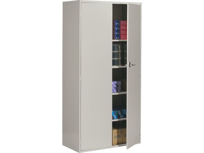 Global 9300 72" Steel Storage Cabinet with Four Shelves, Light Gray (9336-S72L-LGR)