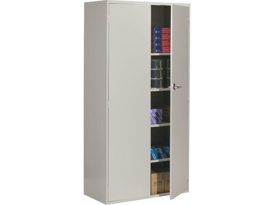 Global 9300 72 Steel Storage Cabinet with Four Shelves, Light Gray (9336-S72L-LGR)