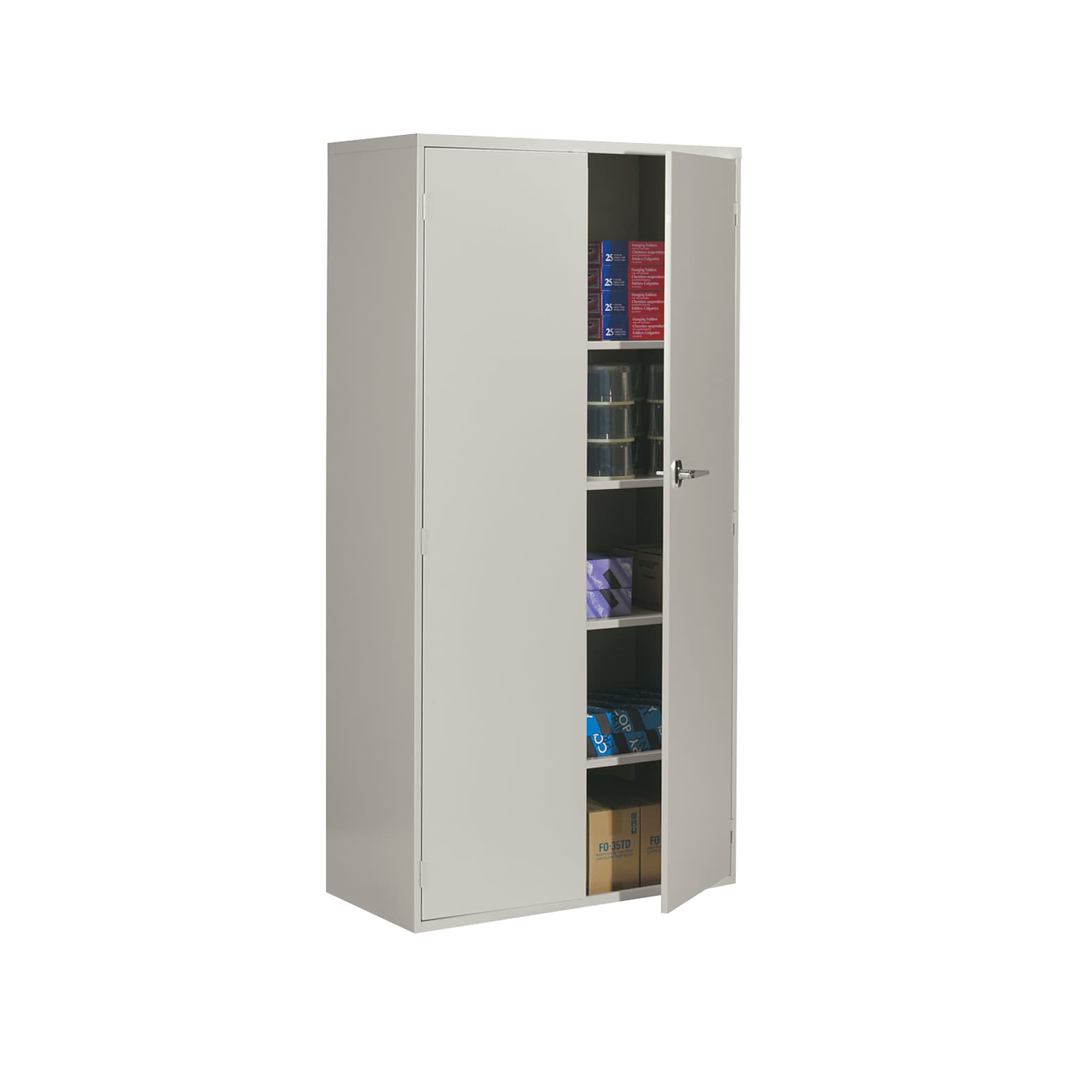 Global 9300 72 Steel Storage Cabinet with Four Shelves, Light Gray (9336-S72L-LGR)