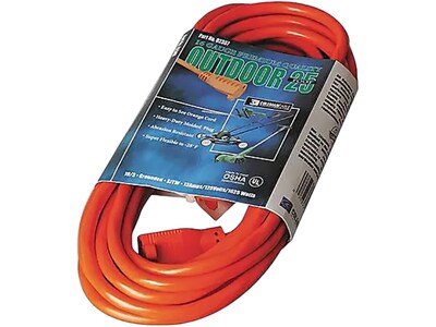 Coleman Cable Outdoor 25 General Purpose Extension Cord, 1 Outlet, Orange (02307)