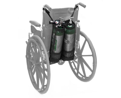 AdirMed Double Oxygen Bag for Wheelchair, D & E Cylinders (995-OX-DDE-W)