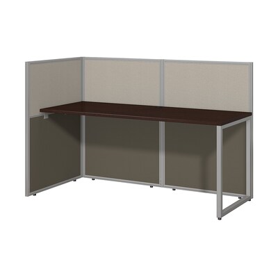 Bush Business Furniture Easy Office 60W Straight Desk Open Office, Mocha Cherry, Installed (EOD160MR-03KFA)