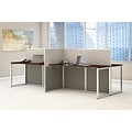 Bush Business Furniture Easy Office 60W 4 Person Straight Desk Open Office, Mocha Cherry (EOD660MR-0