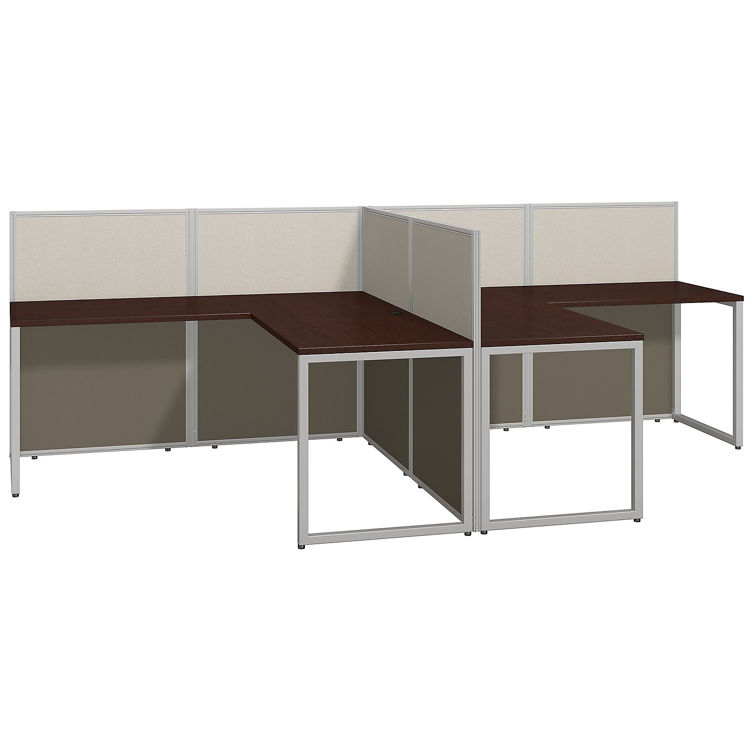 Bush Business Furniture Easy Office 60W 2 Person T-Shaped Cubicle Workstation, Mocha Cherry (EOD560MR-03K)