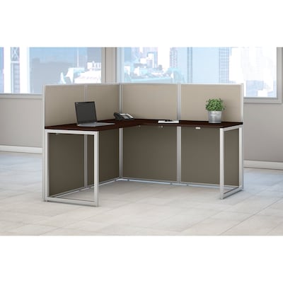 Bush Business Furniture Easy Office 60"W L-Shaped Cubicle Workstation, Mocha Cherry (EOD360MR-03K)
