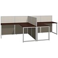 Bush Business Furniture Easy Office 60W 2 Person L Desk Open Office, Mocha Cherry, Installed (EOD560MR-03KFA)