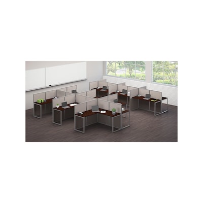 Bush Business Furniture Easy Office 60"W 2 Person T-Shaped Cubicle Workstation, Mocha Cherry (EOD560MR-03K)