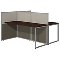 Bush Business Furniture Easy Office 60W 2 Person Straight Desk Open Office, Mocha Cherry, Installed (EOD460MR-03KFA)