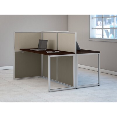 Bush Business Furniture Easy Office 60W 2 Person Back to Back Cubicle Workstation, Mocha Cherry (EO