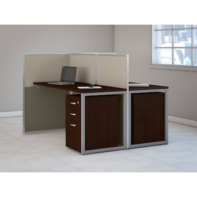 Bush Business Furniture Easy Office 44.88H x 60.03W 2 Person Back to Back Cubicle Workstation, Dar