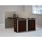 Bush Business Furniture Easy Office 44.88"H x 60.03"W 2 Person Back to Back Cubicle Workstation, Dark Wood (EOD460SMR-03K)