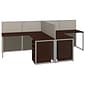 Bush Business Furniture Easy Office 44.88"H x 60.03"W 2 Person T-Shaped Cubicle Workstation, Dark Wood (EOD560SMR-03K)