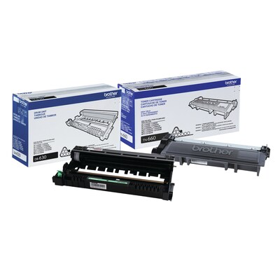 Brother Original DR630  Drum Unit and TN660 Black High Yield Original Laser Toner Cartridge Bundle