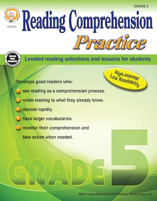 Reading Comprehension Practice, Grade 5 Paperback (404255)