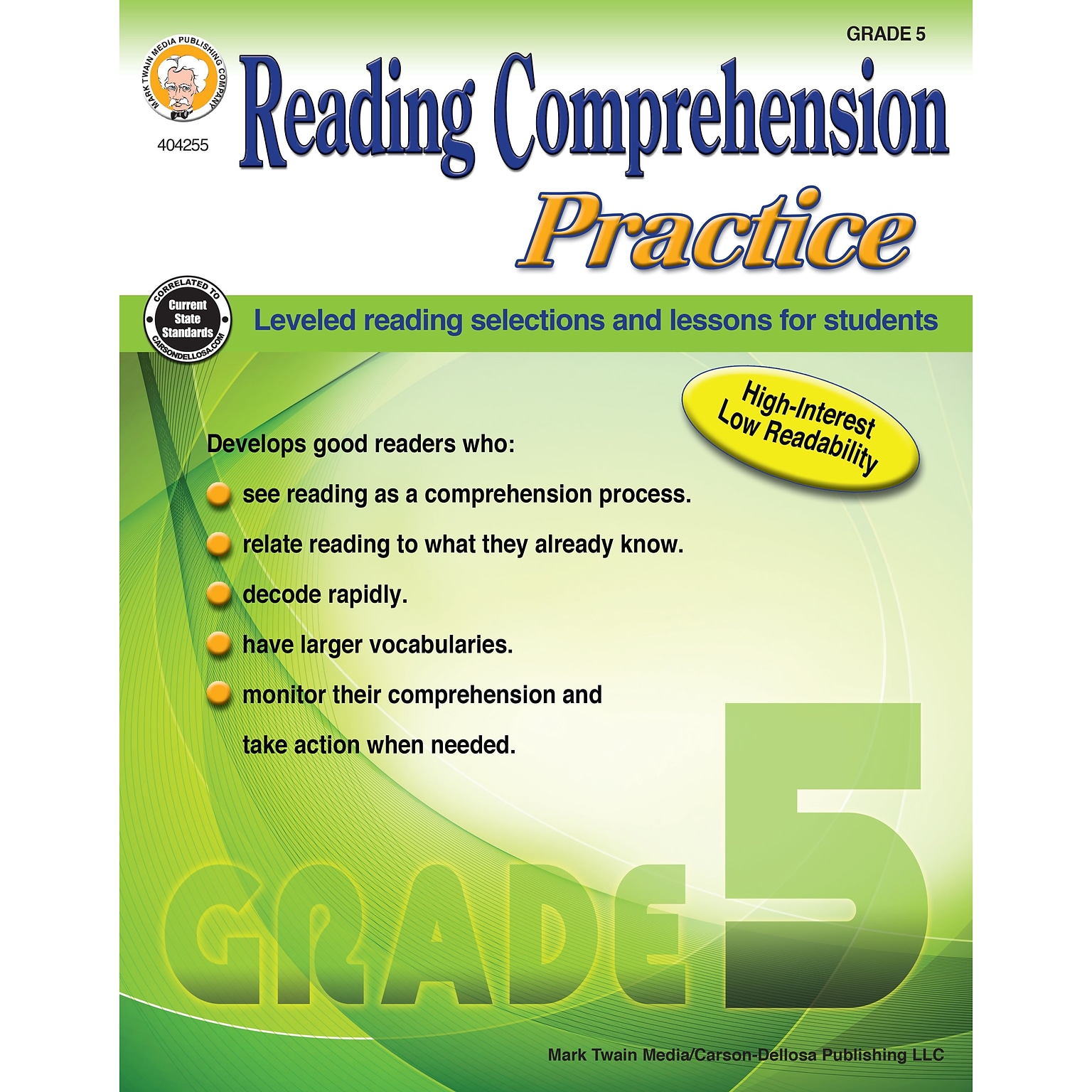 Reading Comprehension Practice, Grade 5 Paperback (404255)