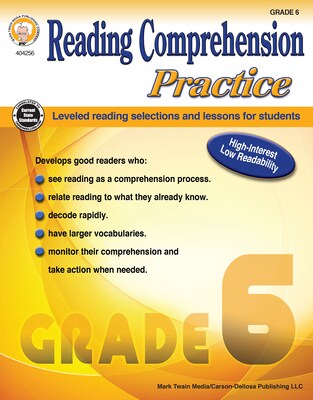 Reading Comprehension Practice, Grade 6 Paperback (404256)