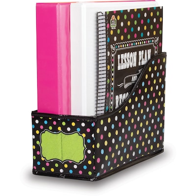 Teacher Created Resources Chalkboard Brights 11H x 8W Non-Woven PVC Book Bin, Black with Multicolo