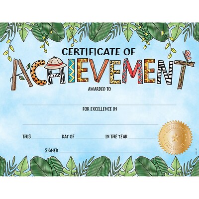 Safari Friends 8.5 x 11 Certificate of Achievement Large Award, 50 sheets per pack, bundle of 3 pa