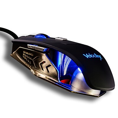 Velocilinx Brennus VXGM-MS5B-10K-BK Optical Gaming Mouse, Silver and Black