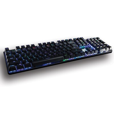 Velocilinx Brennus Wired Mechanical Gaming Keyboard, Gun Metal/Black (VXGM-KB104P-OBL-BK)