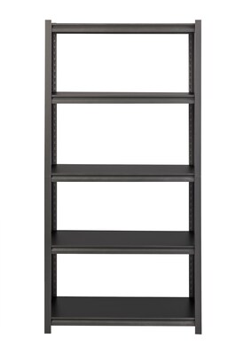 Iron Horse 3200 Concealed Rivet 5-Shelf Metal Stand Alone Shelving Unit, 36 W, Gray (20996)