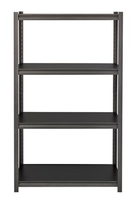 Iron Horse 3200 Concealed Rivet 4-Shelf Metal Stand Alone Shelving Unit, 36 W, Gray (20995)