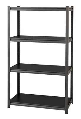 Iron Horse 3200 Concealed Rivet 4-Shelf Metal Stand Alone Shelving Unit, 36" W, Gray (20995)